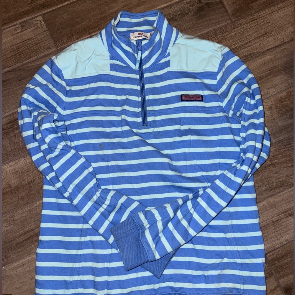 Vineyard Vines Blue and White Striped Pullover
